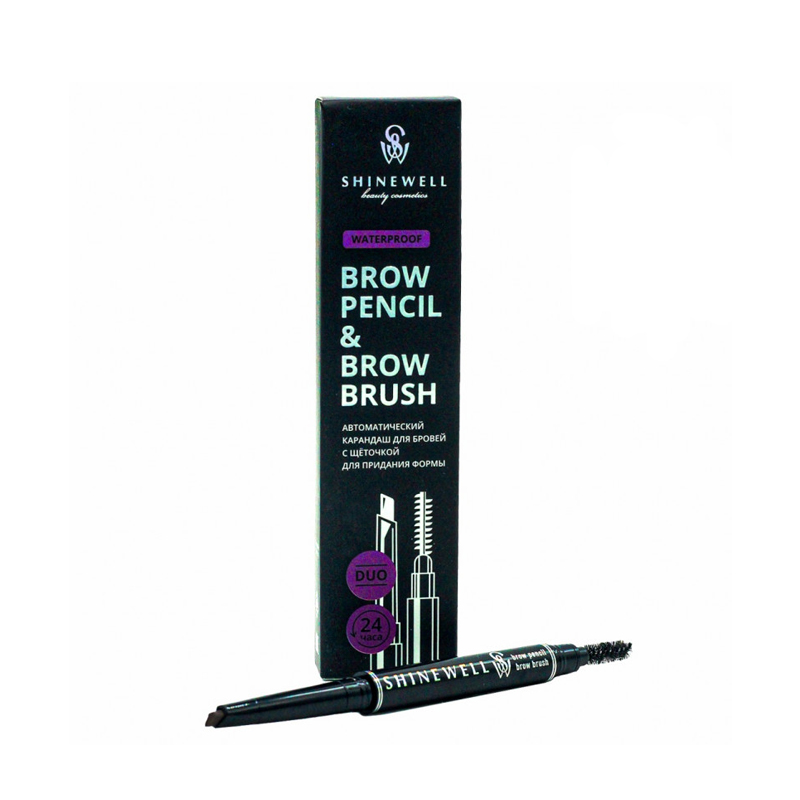 Карандаш автоматический для бровей с щеточкой Shinewell Brow pencil & Brow brush BP1-1/1