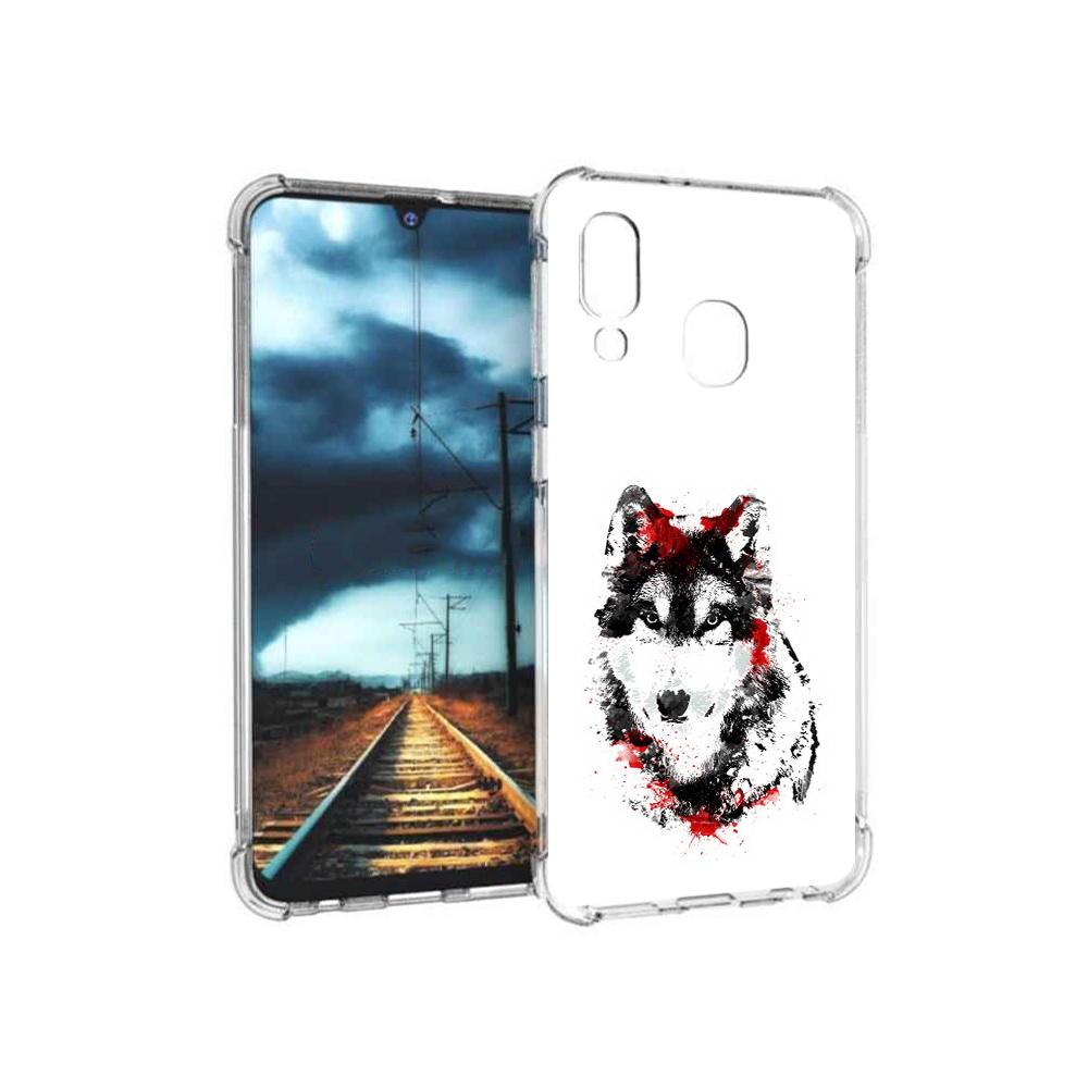 

Чехол MyPads Tocco для Samsung Galaxy A40 кровавый волк (PT128655.504.416), Прозрачный, Tocco