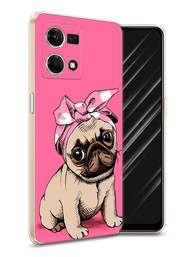 

Чехол Awog на Oppo Reno 8 4G "Dog Pin-Up", Розовый;бежевый, 2511450-2