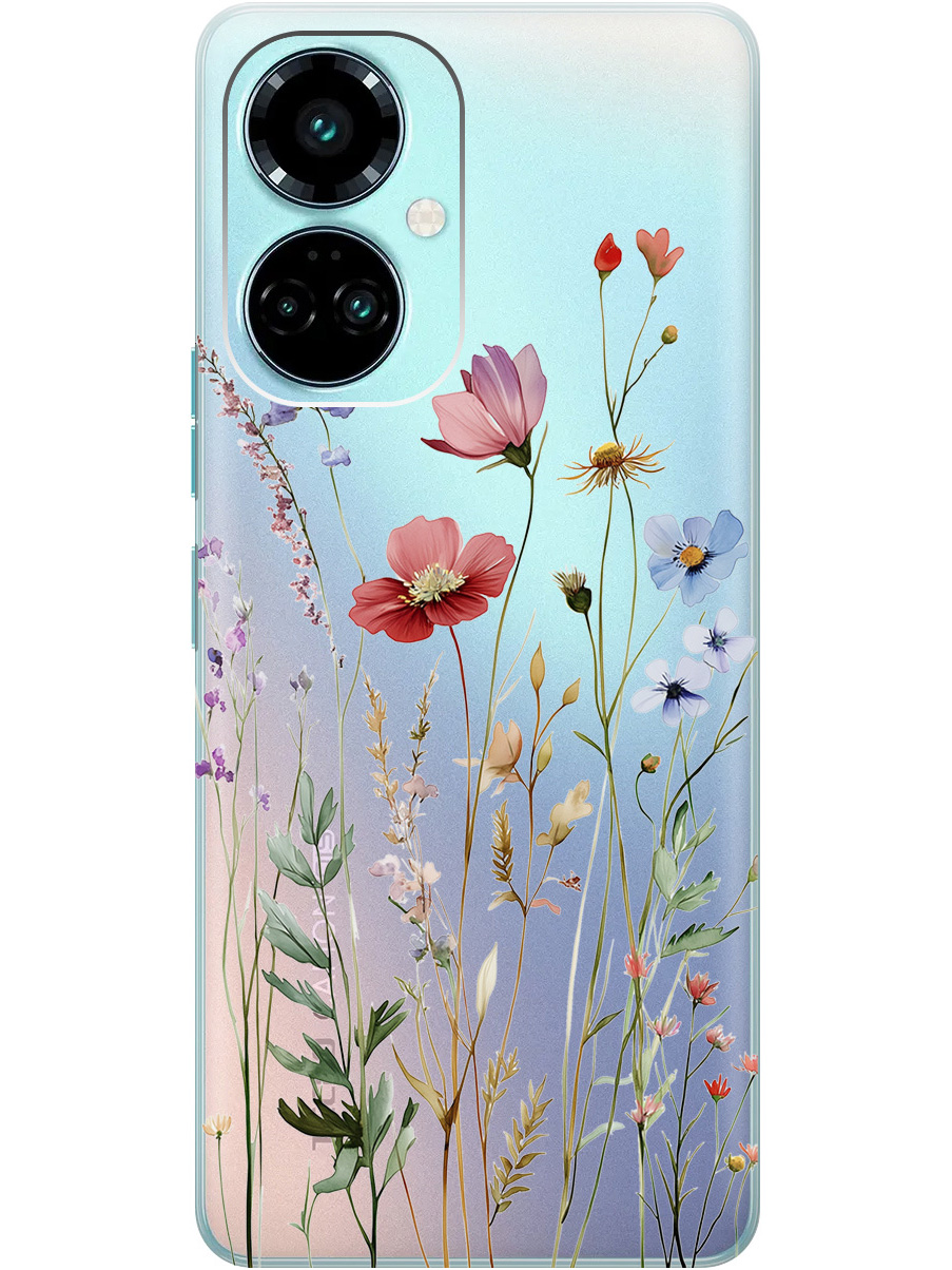 

Силиконовый чехол на Tecno Camon 19 / 19 Pro с принтом "Милые цветочки" прозрачный, Прозрачный;зеленый;красный, 778675823