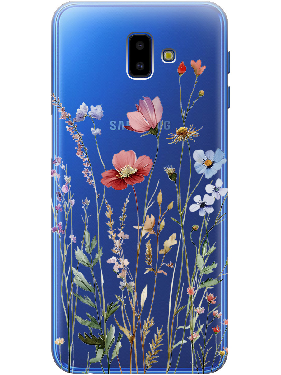 

Силиконовый чехол на Samsung Galaxy J6+ (2018) с принтом "Милые цветочки" прозрачный, Прозрачный;зеленый;красный, 719355823