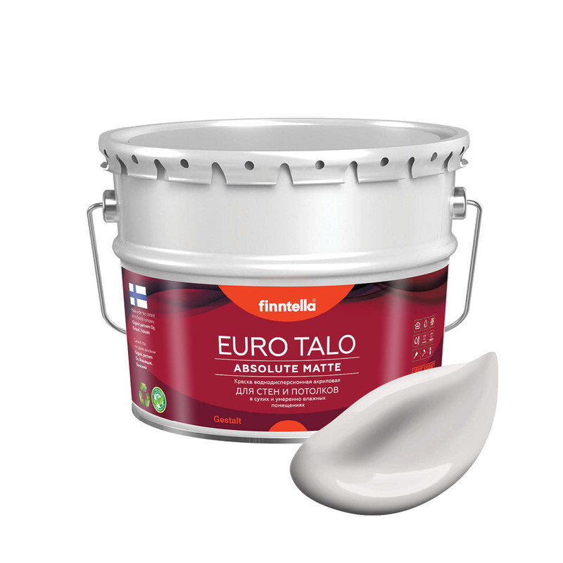 

Краска EURO TALO, цвет ARKUUS, 9л, Бежевый, экстраматовая EURO TALO FlatMatte для гостиной и спальни