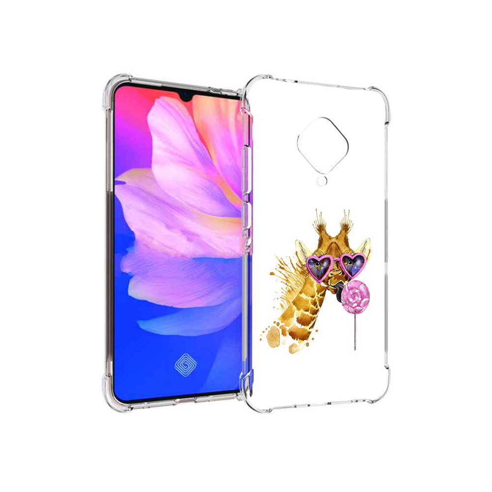 

Чехол MyPads Tocco для Vivo V17 акварельный жираф (PT147343.378.217), Прозрачный, Tocco
