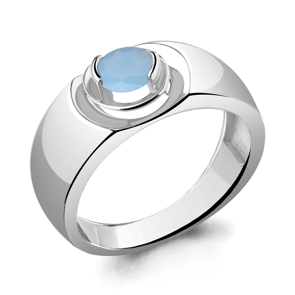 

Кольцо из серебра с халцедоном искусственным Aquamarine Aquamarine 69528605_925_р р. 18, 69528605_925_р