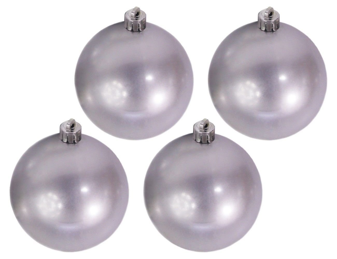 Набор пластиковых шаров Kaemingk глянцевых и матовых, цвет: серебряный, 100 мм, 4 шт.