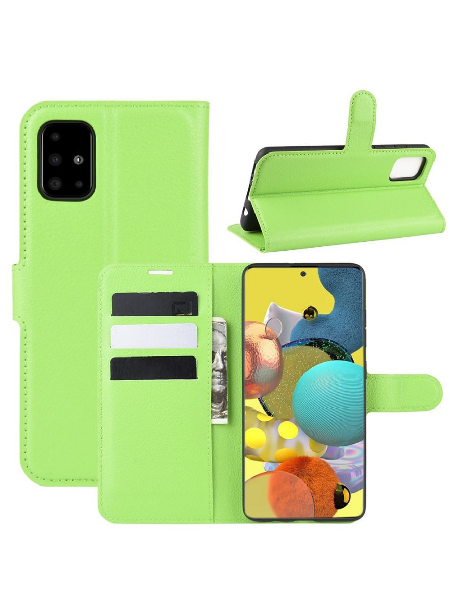 

Чехол Wallet для смартфона Samsung Galaxy A51 зеленый