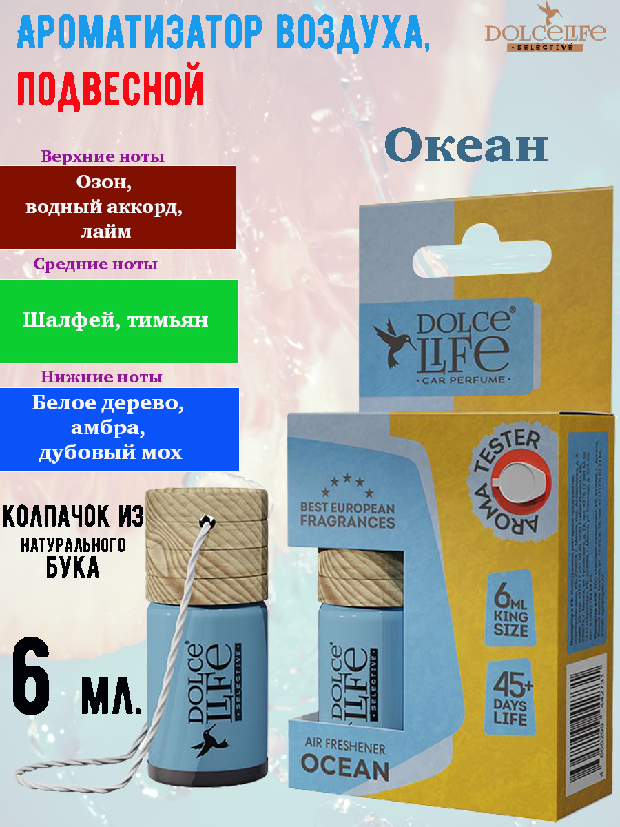 

Ароматизатор Tensy, бутылочка с пробкой, Океан, 6 мл.