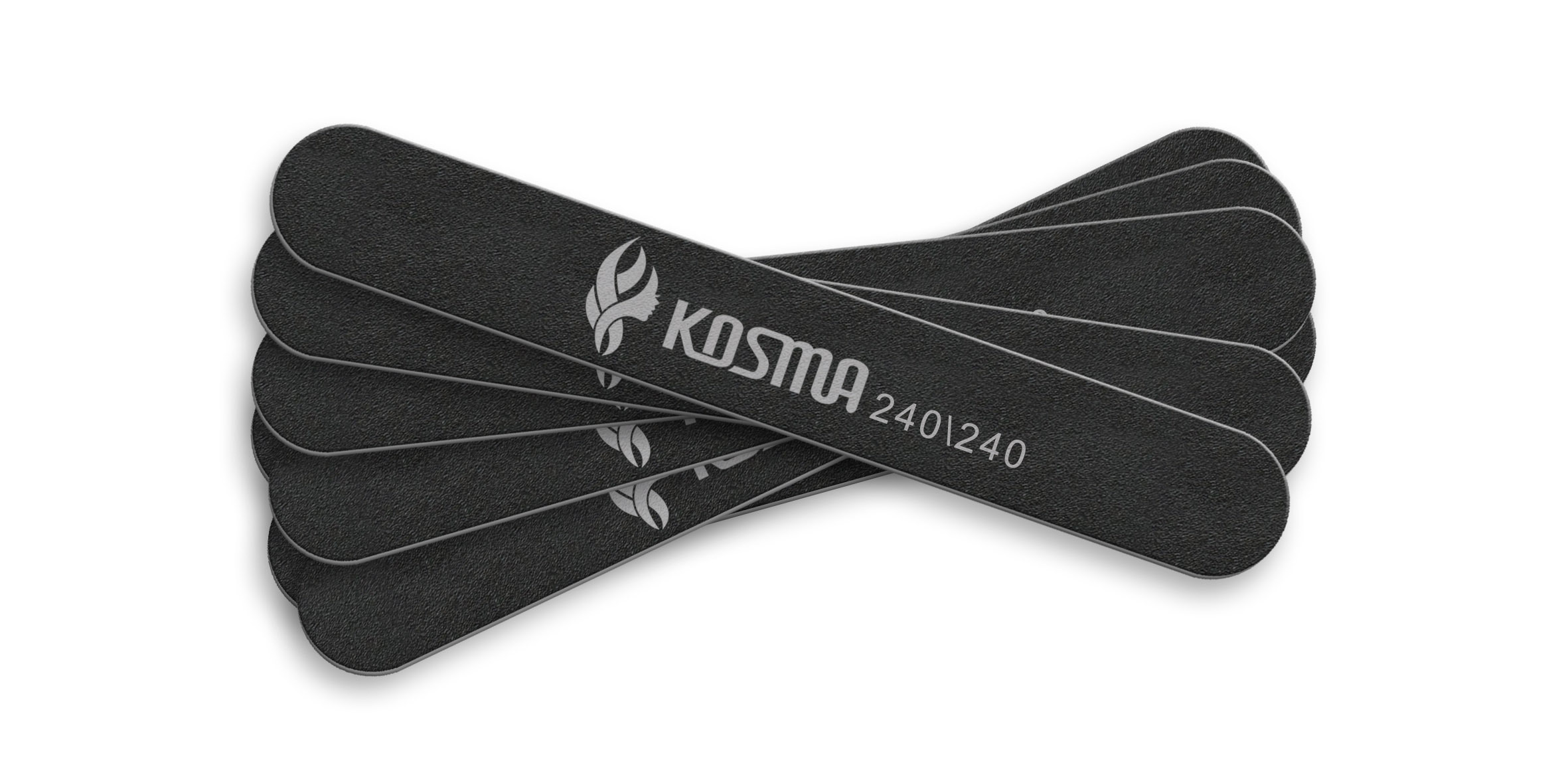Набор пилка KOSMA прямая маленькая черная 240/240 пластиковая основа 50 шт.