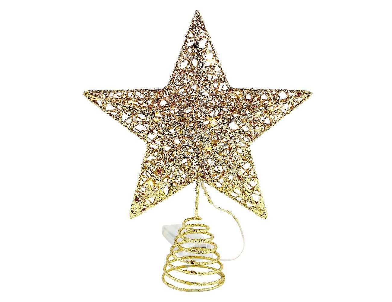 Светящаяся звезда на ёлку Золотое рождество, 20 см, на батарейках, Peha Magic