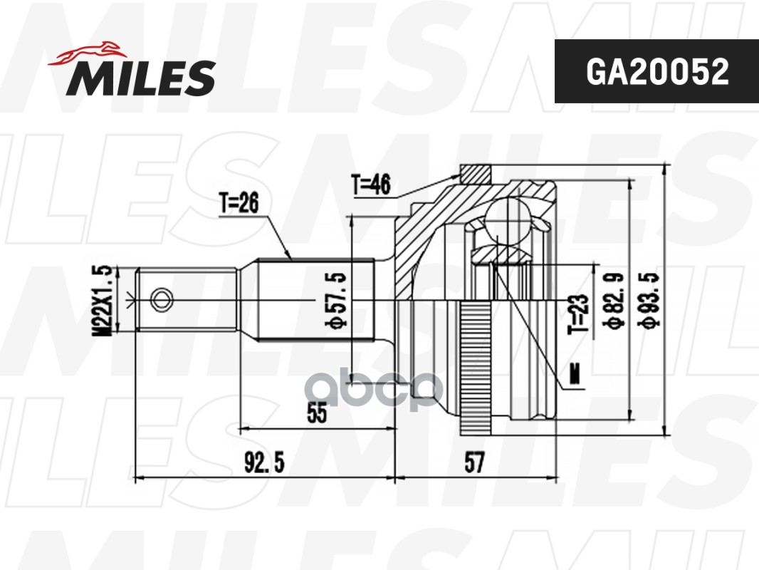 

Шрус Chrysler Neon/Pt Cruiser 00-04 Нар.(Abs) Miles арт. GA20052