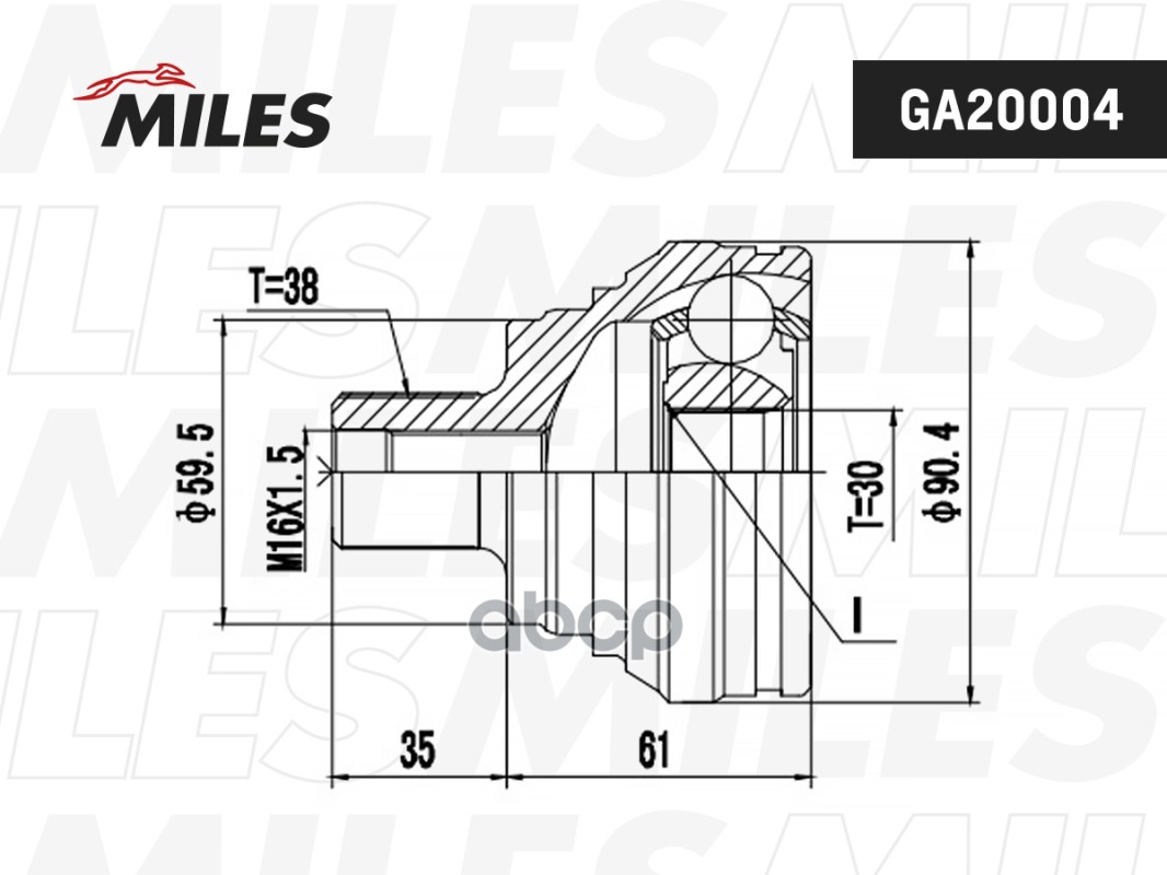 

Шрус Audi 100 2.0-2.6 90-94 Нар. Miles арт. GA20004