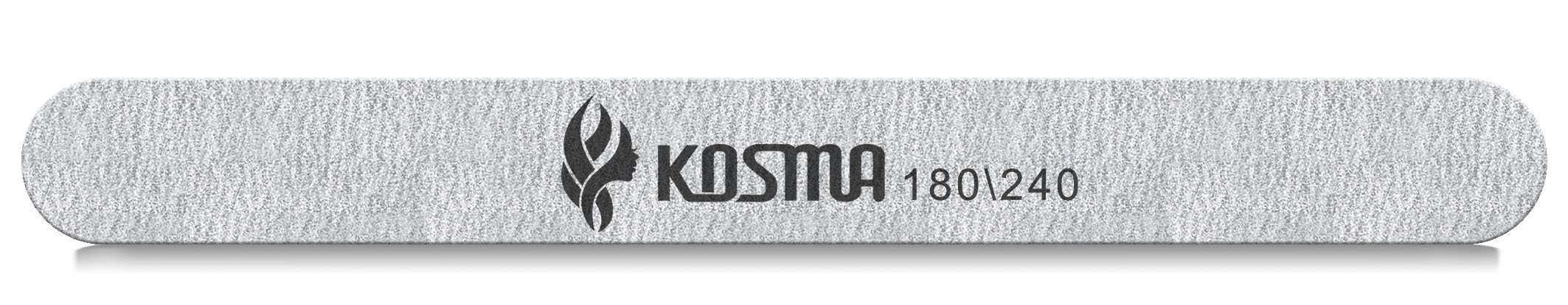 Купить Пилка KOSMA прямая большая серая 180/240 пластиковая основа 1 шт.