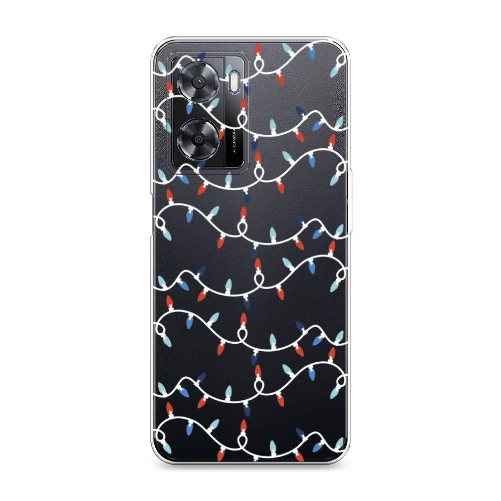 

Чехол на Oppo A57 4G "Разноцветная гирлянда", Белый;красный;синий, 2511950-5