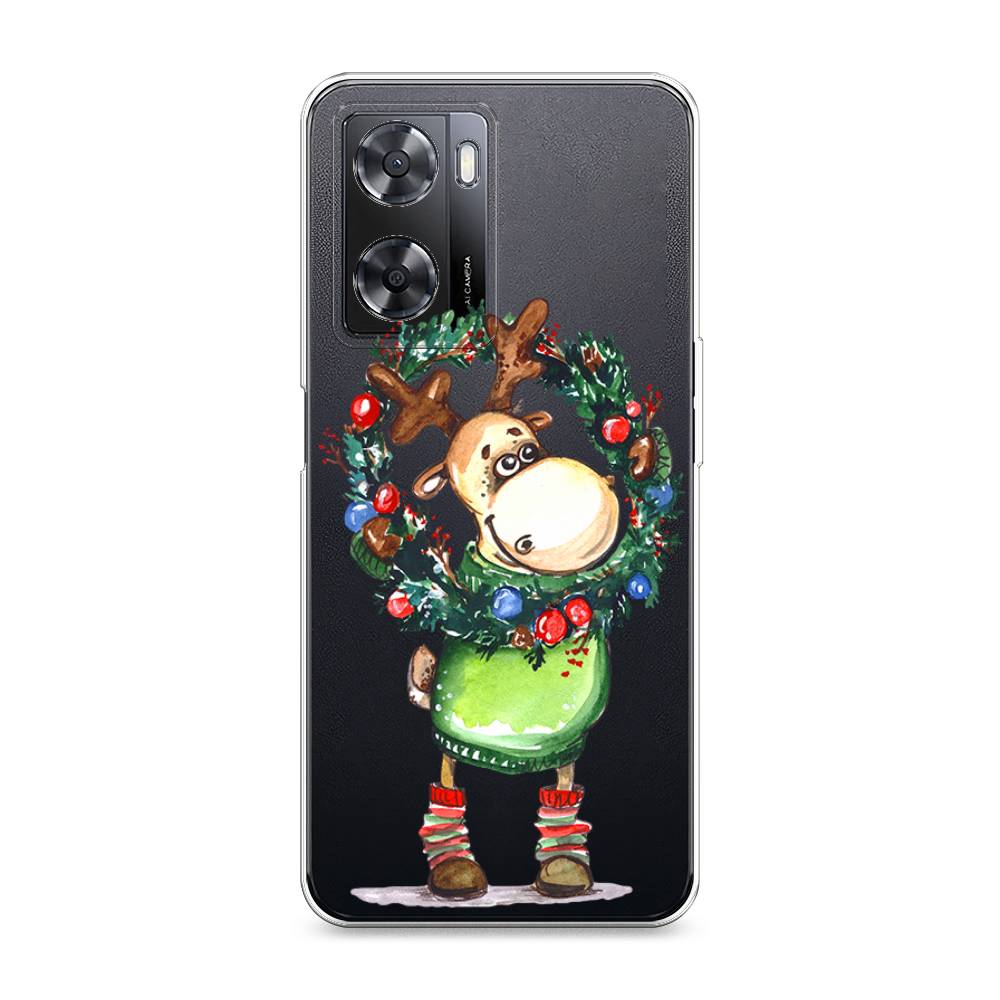 

Чехол на Oppo A57 4G "Олень с новогодним венком", 2511950-4
