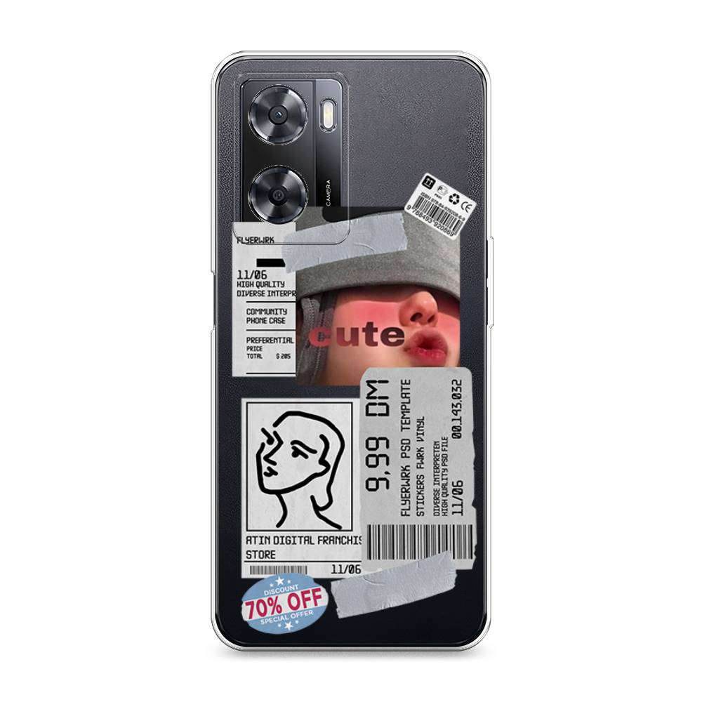 

Чехол на Oppo A57 4G "Cute girl collage", Розовый;серый;голубой, 2511950-6
