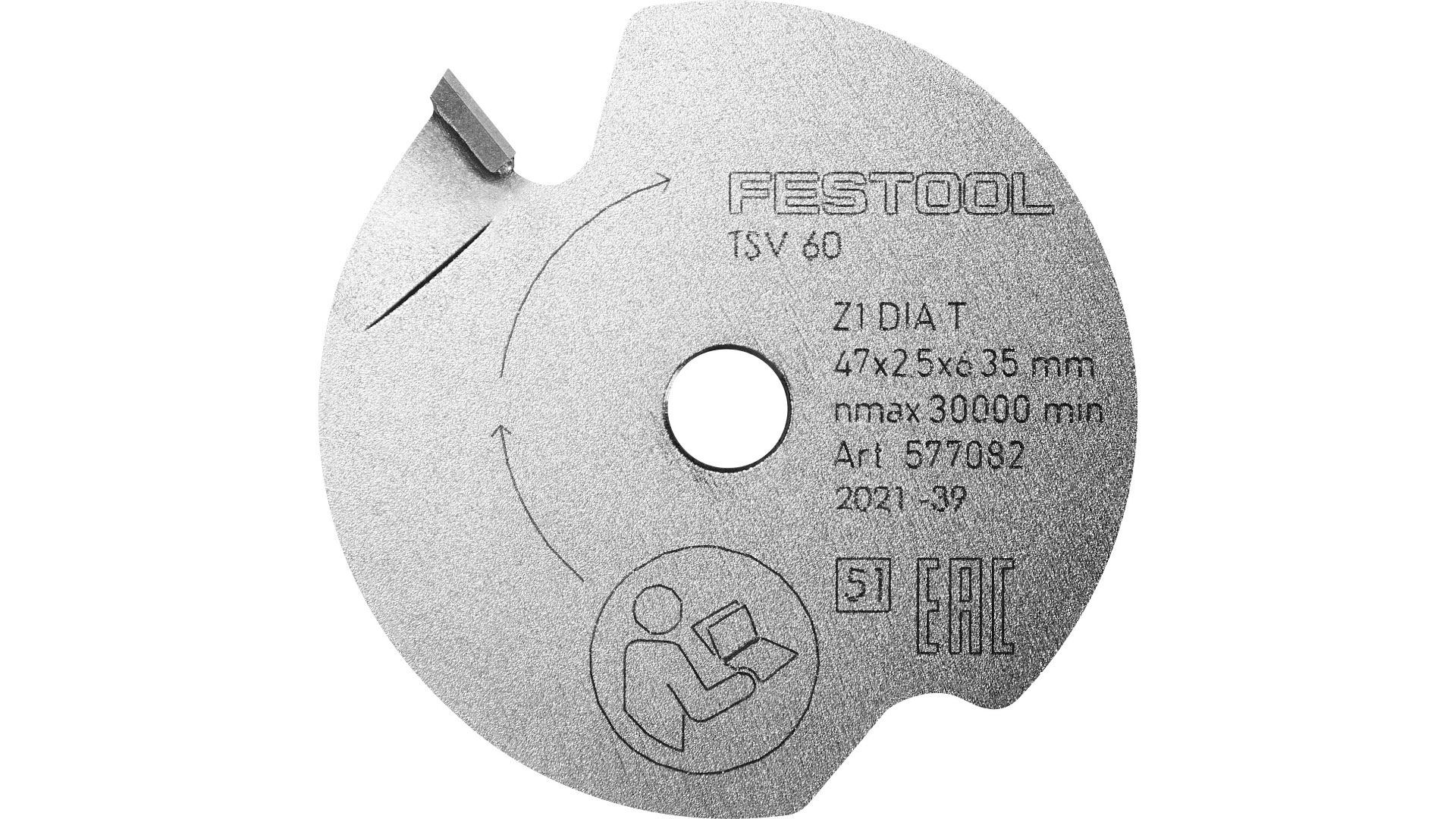 Пильный диск подрезной Festool DIA 47x2,5x6,35 T1 577082 конический подрезной диск procut