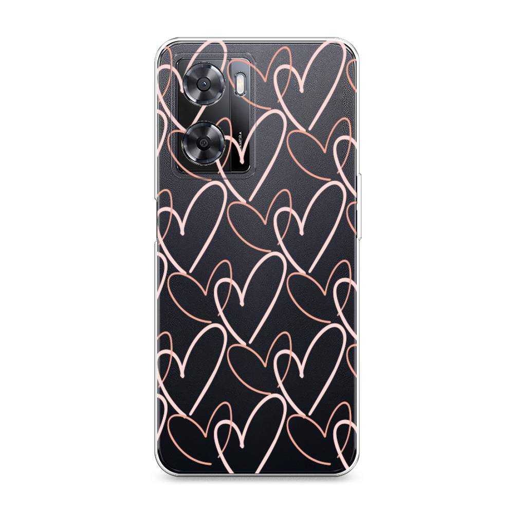 

Чехол на Oppo A57 4G "Узор из сердечек", Розовый;бежевый, 2511950-6