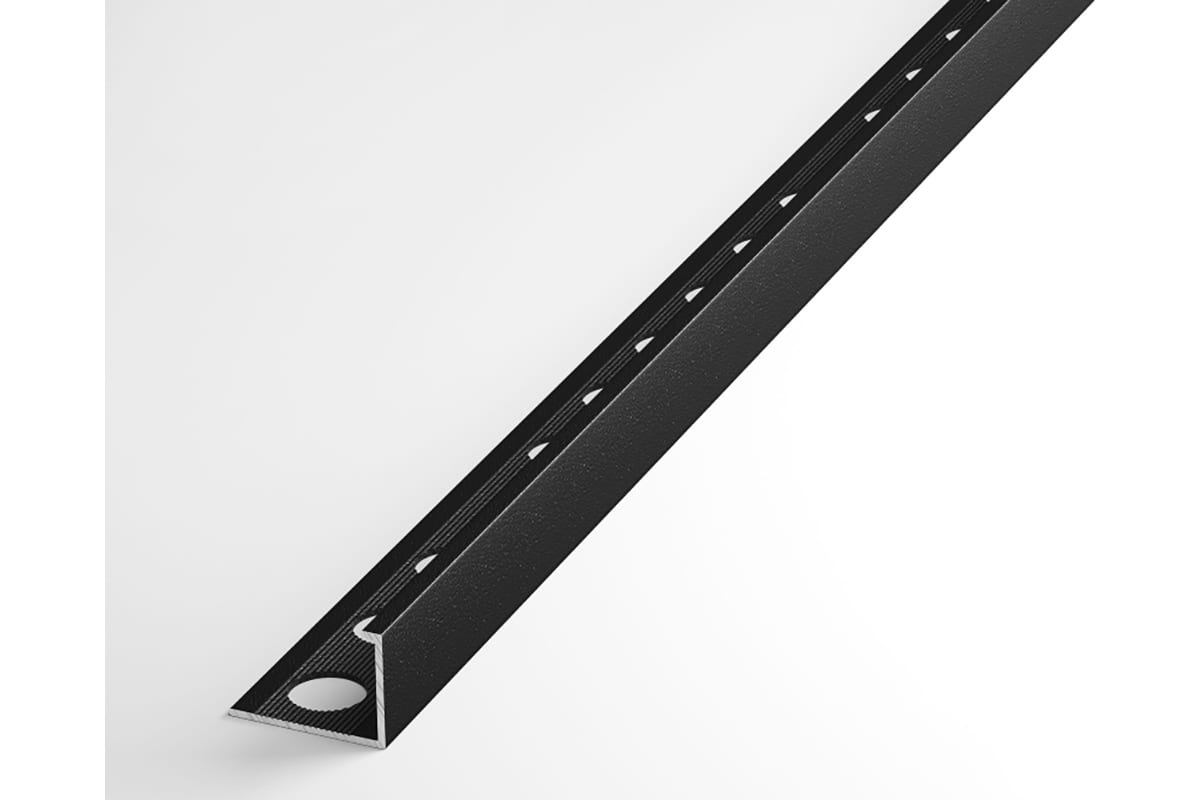 ЛУКА Профиль окантовочный L-образный алюминиевый 15мм, 2,7м, 5шт/уп, Черный УТ000028005