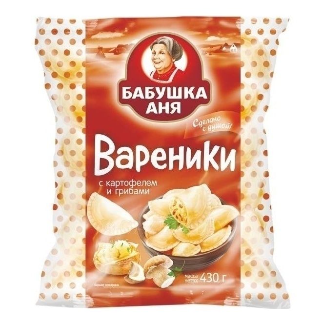 

Вареники Бабушка Аня с картофелем и грибами 430 г