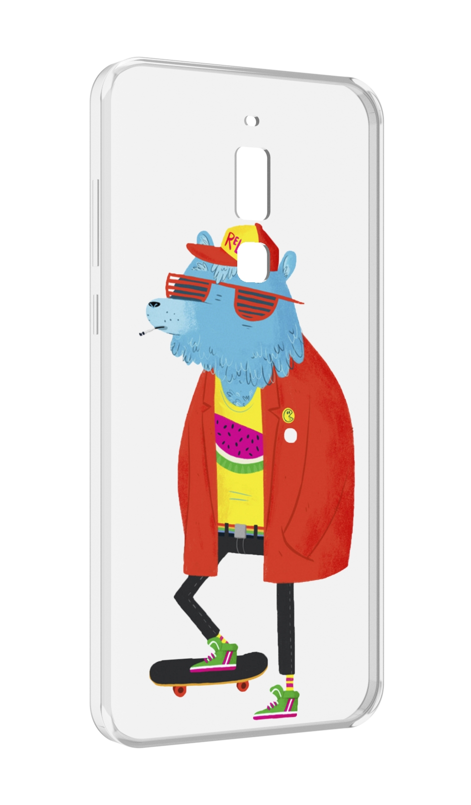 

Чехол MyPads медведь на скейте для Meizu M6T, Прозрачный, Tocco