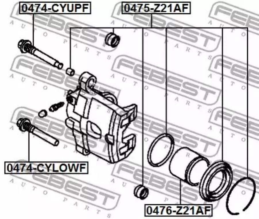 

FEBEST Поршень супп. пер. MITSUBISHI COLTCOLT PLUS Z20 2002.10- [JPN] FEBEST 0476-Z21AF