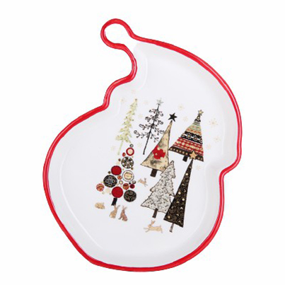 

Блюдо Korall Christmas trees Санта фарфор 199 х 151 мм