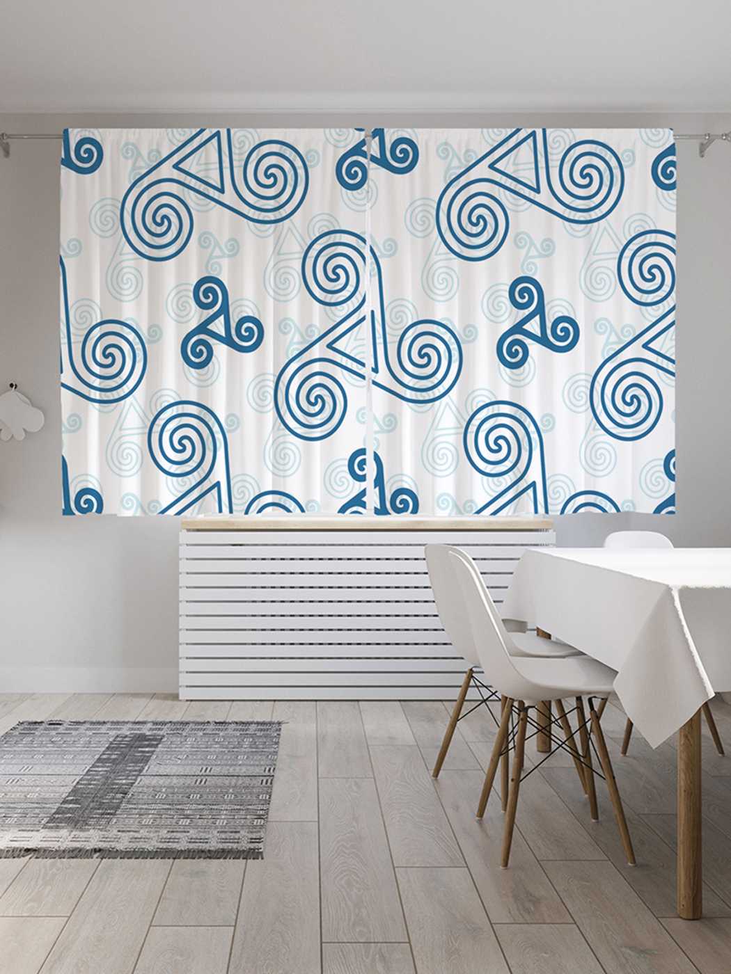 

Классические шторы JoyArty "Спиральные узоры", серия Oxford DeLux, 2 полотна 145x180 см, Спиральные узоры