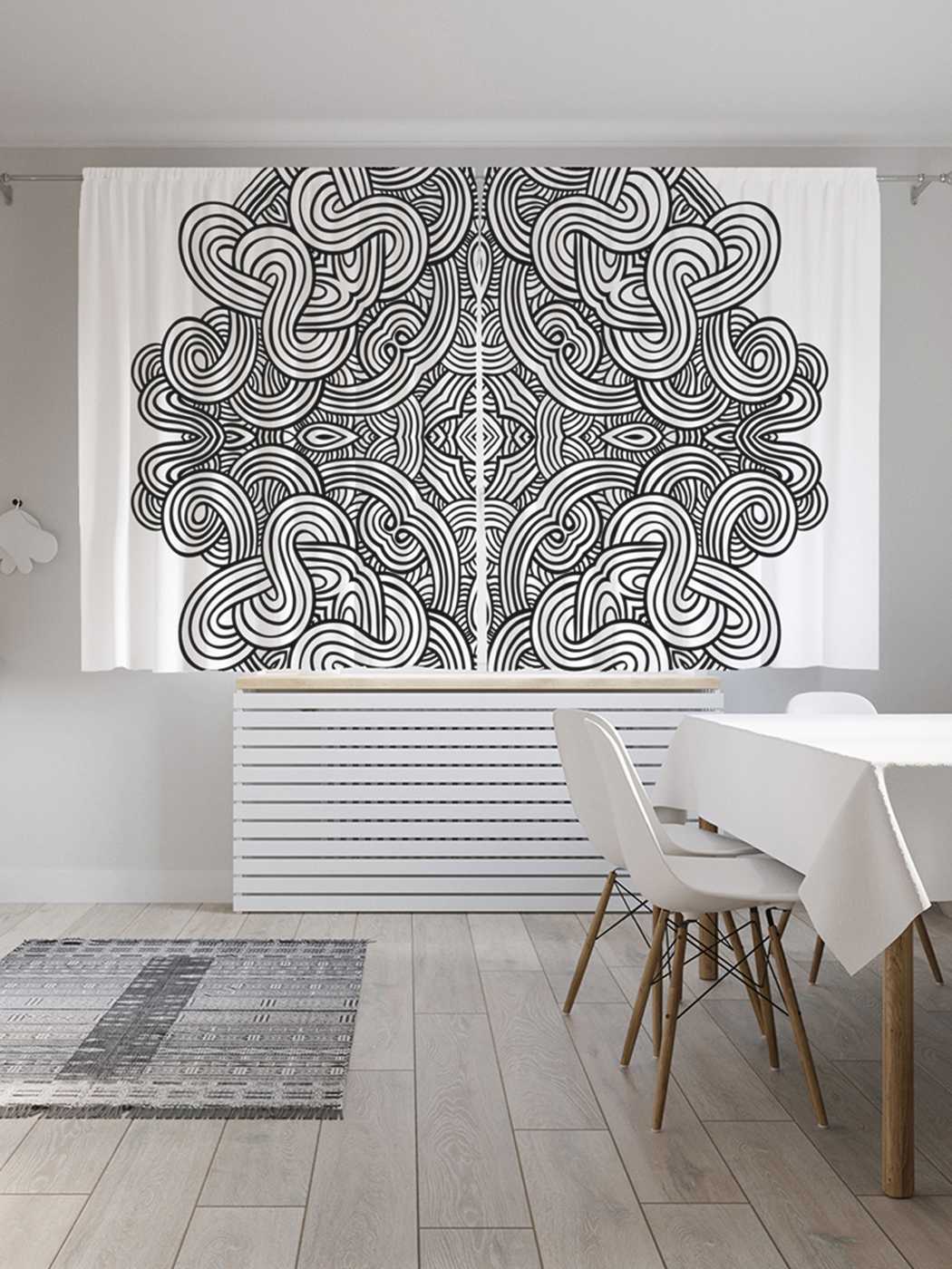 

Классические шторы JoyArty "Облачное плетение", серия Oxford DeLux, 2 полотна 145x180 см, Облачное плетение