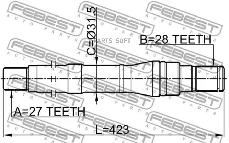 

FEBEST Полуось прав.28X423X27 HYUNDAI SANTA FECM 06> FEBEST 1212-SFBM