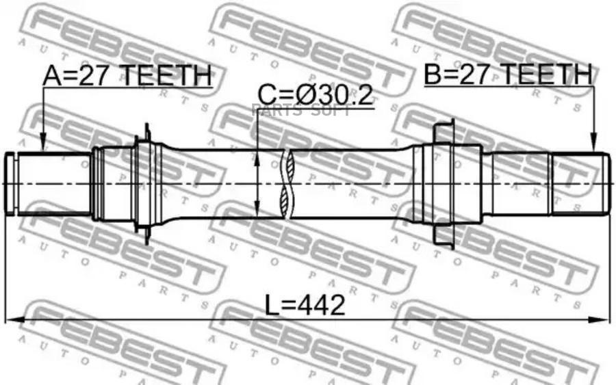 

FEBEST Полуось прав. 27x441.6x27 HONDA ACCORD CL 2002-2008 FEBEST 0312-CL7ATRH