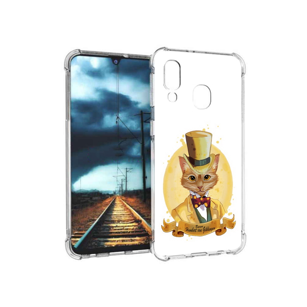 

Чехол MyPads Tocco для Samsung Galaxy A40 кот юрист (PT128655.504.401), Прозрачный, Tocco