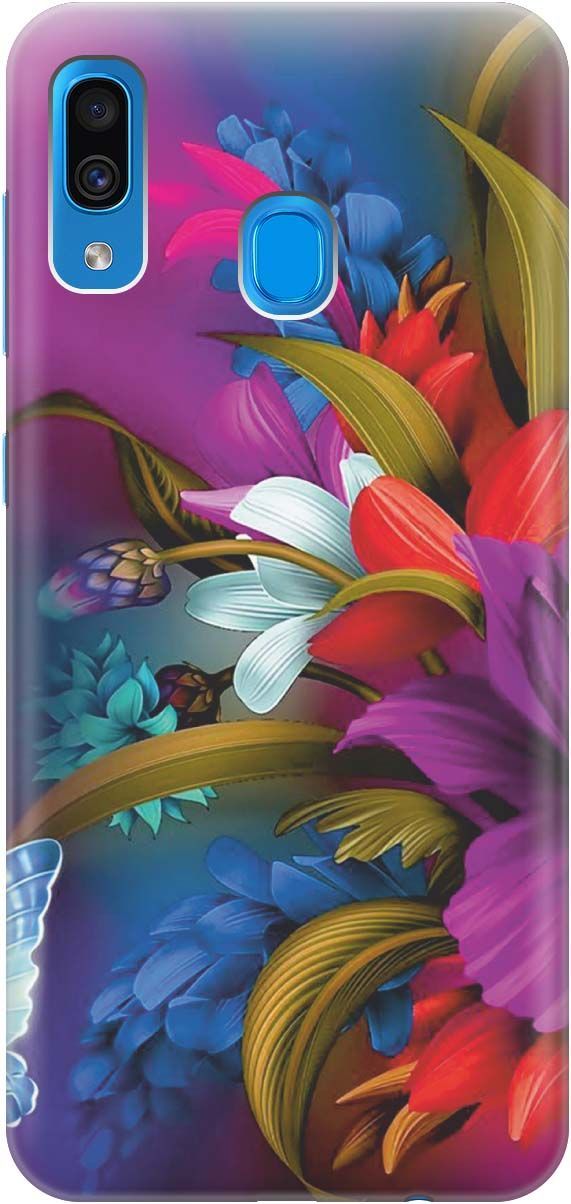 

Чехол на Samsung Galaxy A20/A30 с принтом "Фантастические цветы", Зеленый;красный, 378