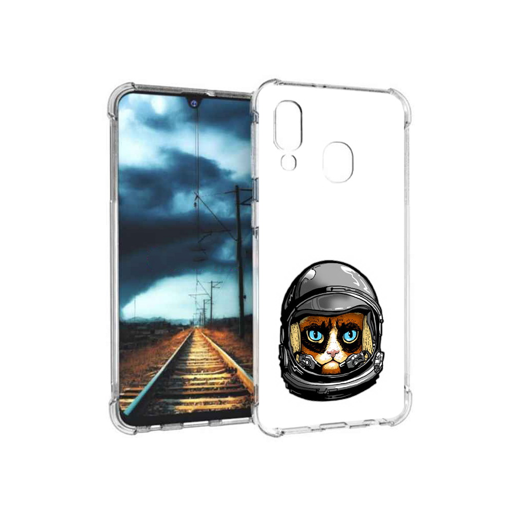

Чехол MyPads Tocco для Samsung Galaxy A40 кот космонавт (PT128655.504.400), Прозрачный, Tocco