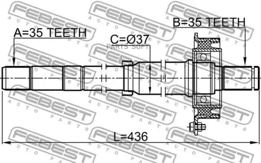 

FEBEST Полуось R 35x437x35 FEBEST 2112-ESC FEBEST 2112-ESC