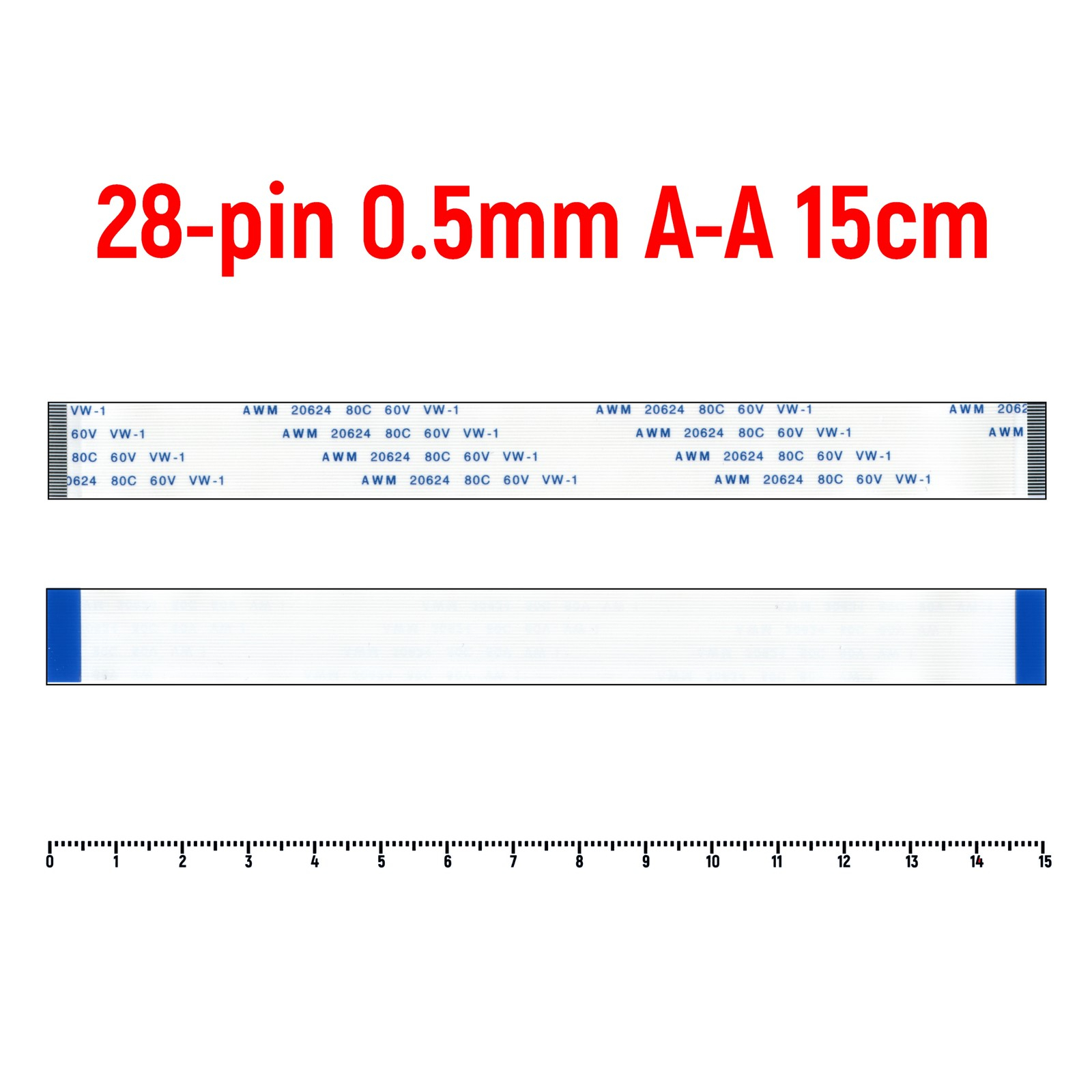 

Шлейф OEM FFC 28-pin Шаг 0.5mm Длина 15cm Прямой