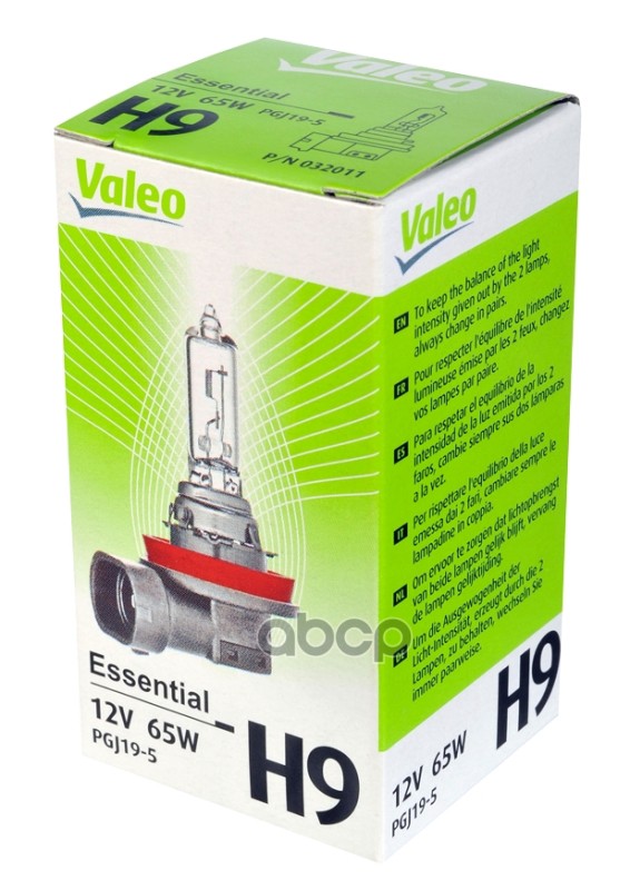 VALEO 32011 Лампа H9 12V 65W Essential 1шт