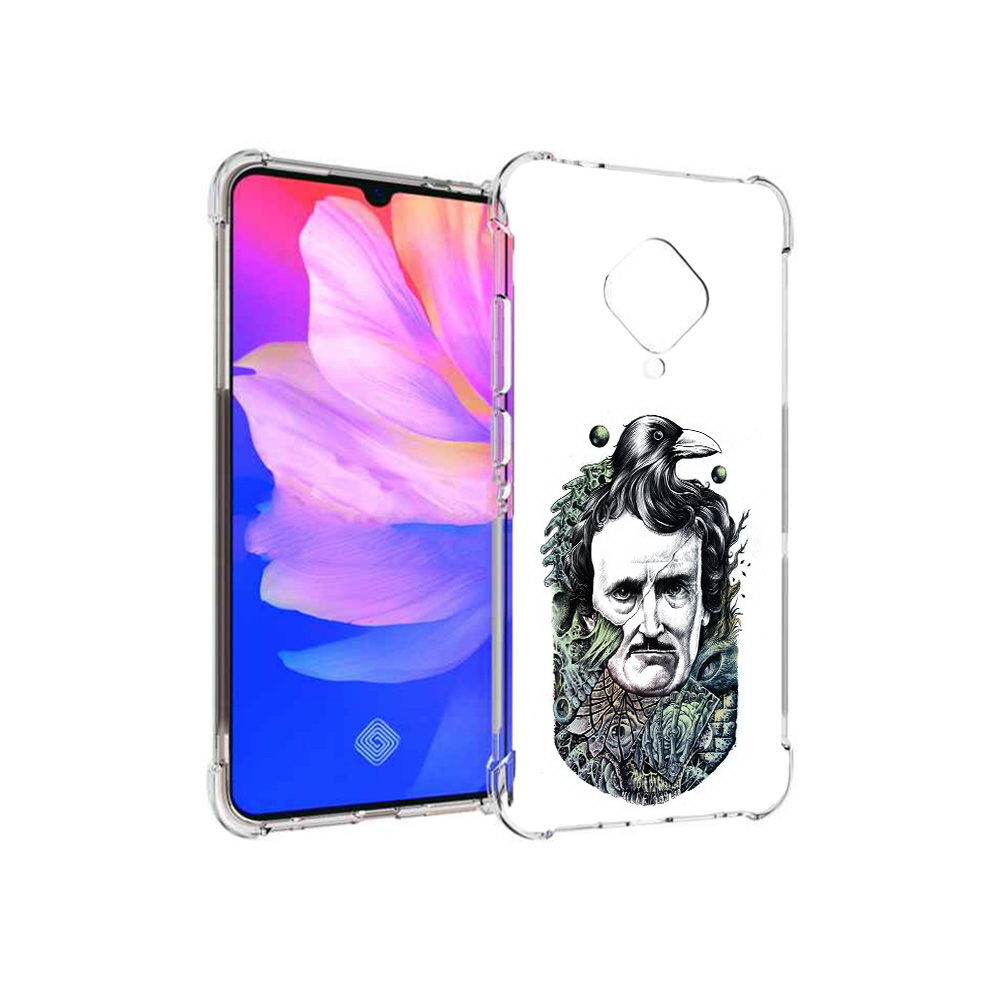 

Чехол MyPads Tocco для Vivo V17 Эдгар Аллан с вороном (PT147343.378.203), Прозрачный, Tocco