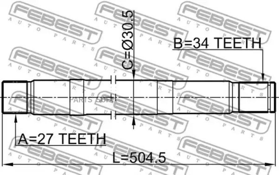 

FEBEST Полуось MERCEDES GLK-CLASS 204 2007- FEBEST 1612-221