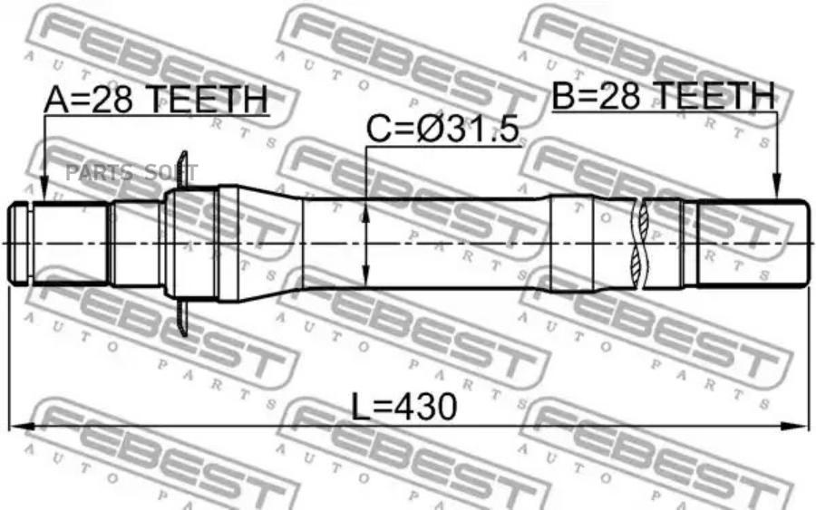 

FEBEST Полуось FEBEST 1212-IX35AT6