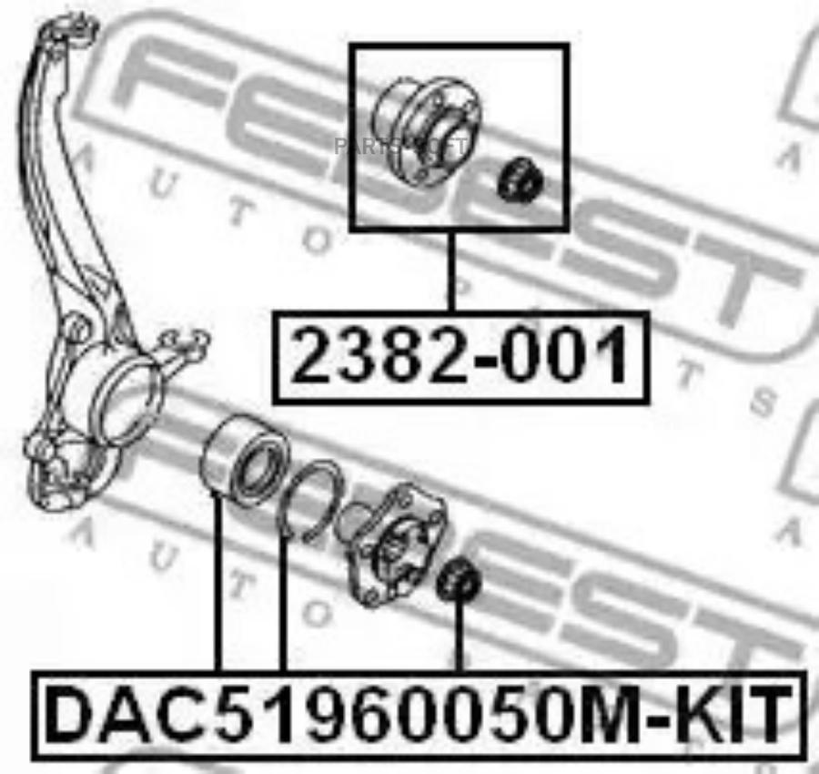 

FEBEST Подшипник-ступица перзад.VW TOUAREG 2.5TDI FEBEST 2382-001