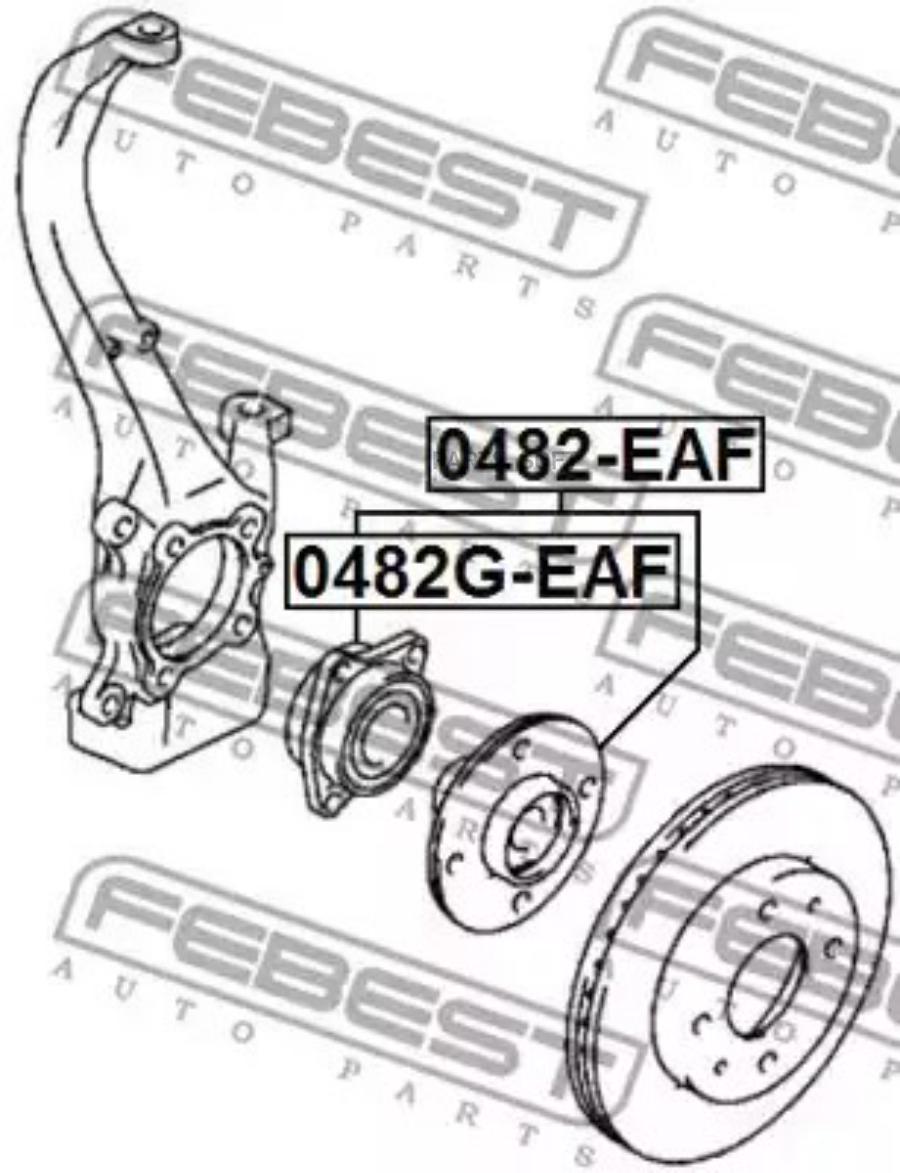 

FEBEST Подшипник-ступица пер.MITSUBISHI GALANT, SPACE WAGON 1992 -> FEBEST 0482G-EAF