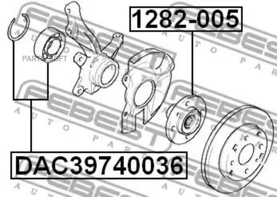 FEBEST Подшипник-ступица пер.HYUNDAI ELANTRA 2000-2006 FEBEST 1282-005