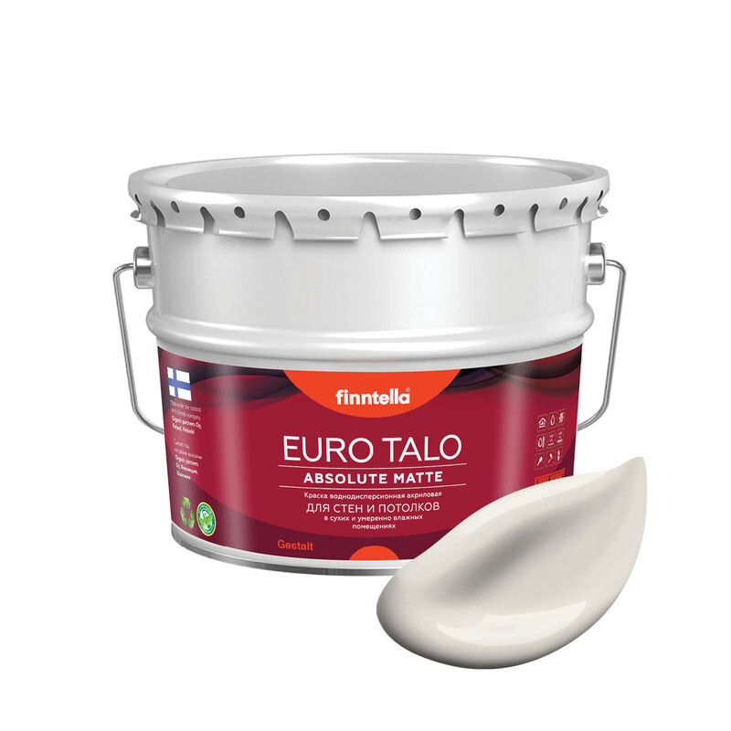 

Краска EURO TALO, цвет PUUVILLA, 9л, Бежевый, экстраматовая EURO TALO FlatMatte для гостиной и спальни