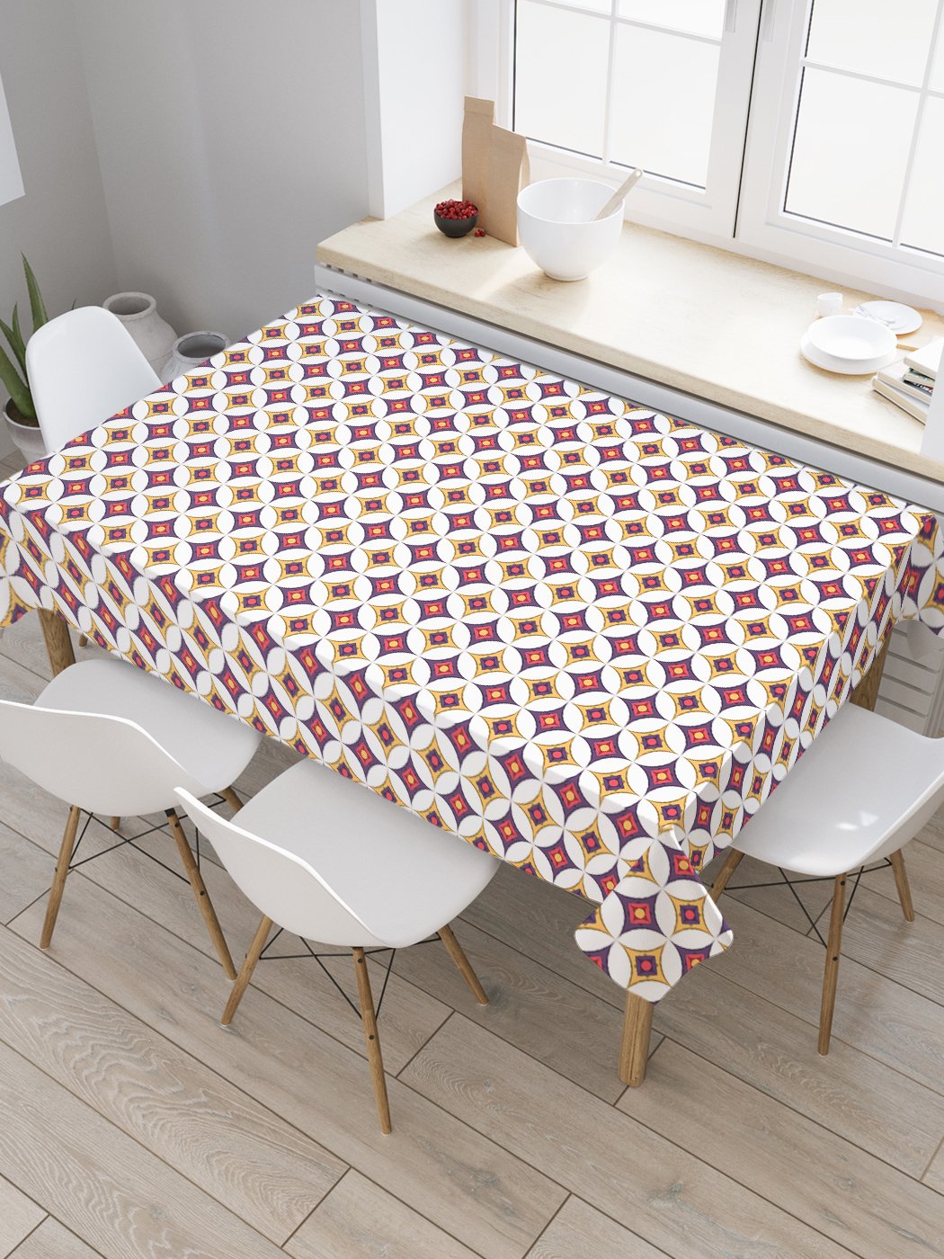 

Скатерть прямоугольная JoyArty "Имитация сияния звезд" из сатена, 120x145 см, Белый, Имитация сияния звезд