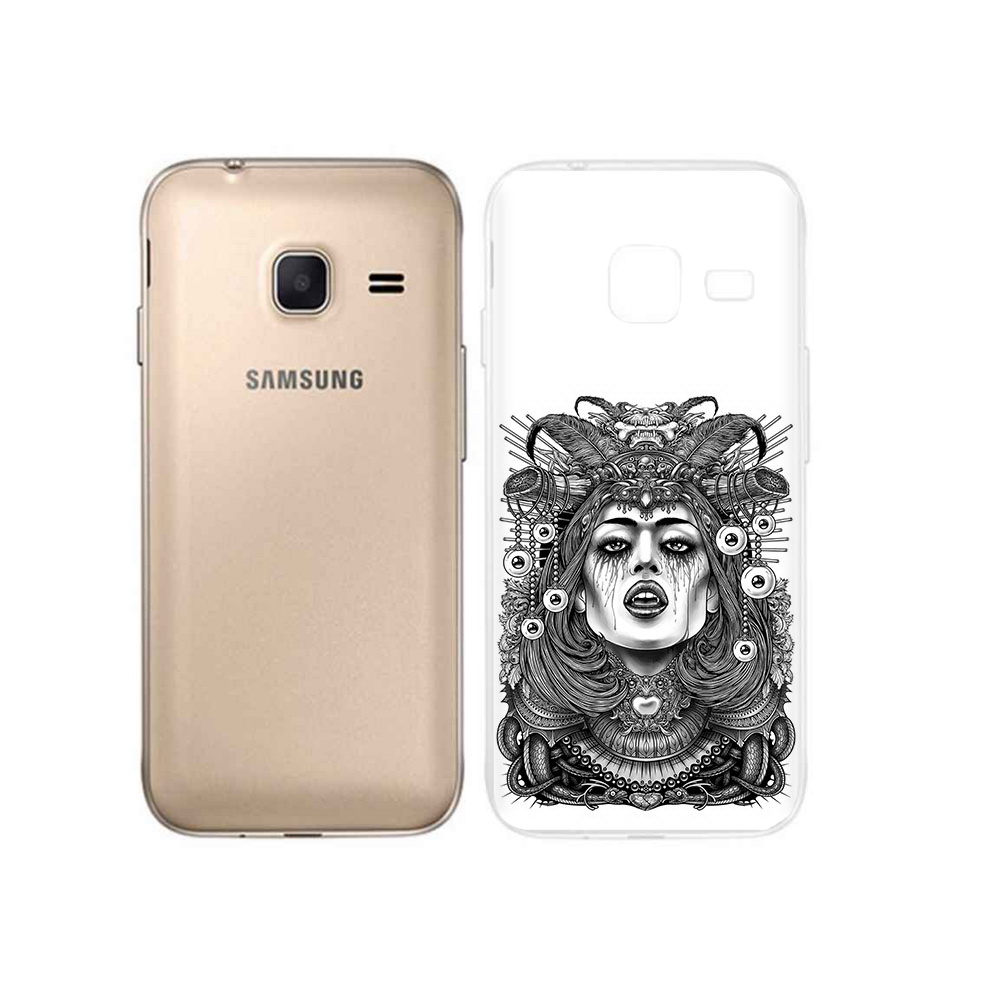 

Чехол MyPads Tocco для Samsung Galaxy J1 mini портрет девушки черно белый, Tocco