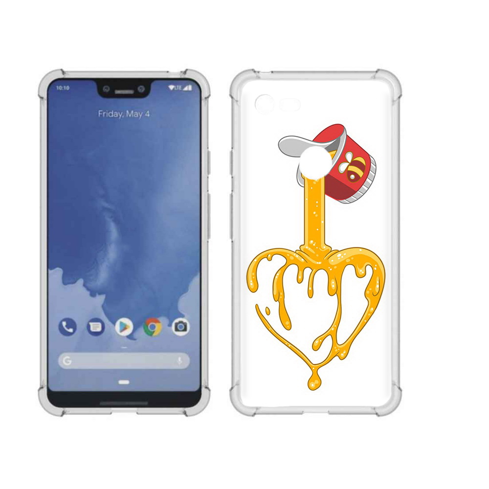 

Чехол MyPads Tocco для Google Pixel 3 XL медовое сердце, Прозрачный, Tocco