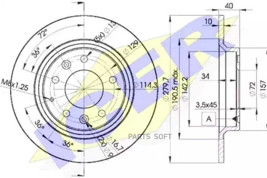 Диск Тормозной Задний Mazda 6 Icer 78bd3268-2 Icer арт. 78BD3268-2