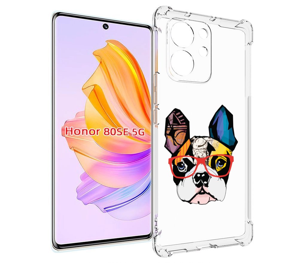 

Чехол MyPads Мопс-в-очках для Honor 80 SE, Прозрачный, Tocco