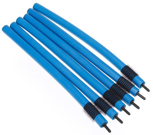 Бигуди-бумеранги Dewal Beauty, 14x240 мм, 6 штук, синие dewal beauty бигуди резиновые синие d 16x70 мм 10 шт