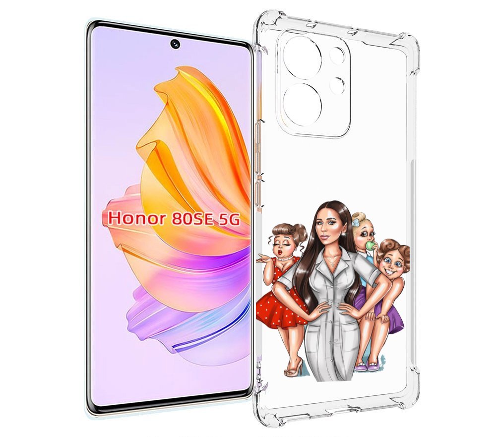 

Чехол MyPads Милые-дамы женский для Honor 80 SE, Прозрачный, Tocco